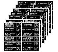 KSIWRE 168 PCS Tool Box Label Stickers, Toolbox Organization Stickers,Tool Box Drawer Identifying Labels(Black)