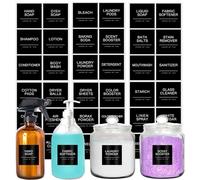 KSIWRE 36PCS Laundry Labels for Jars,Minimalist Laundry Stickers for Containers,Waterproof Preprinted Organization Labels for Bathroom and Laundry Room(Black)