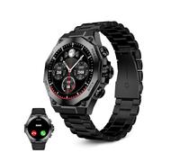 KSIX Titanium Smart Watch for Men, Sports Watch, Calls and Notifications, Steel and Silicone Strap, AMOLED Display, Health and Sports Monitor, Voice Assistant, Autonomy 7 Days, Black, black, Standard