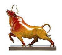 ksjdieunf Decorative Figurines Desktop Brass Cow Statue Living Room Entrance Decoration Office Study Desktop Decoration Crafts Souvenirs Office Desk Ornaments(24.5 * 9 * 22cm)