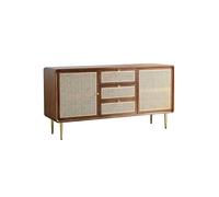 ksjdieunf Kitchen Pantry Cabinet Rattan Retro Dining Sideboard Wabi-sabi Style Wooden Home Bedroom Drawer Storage Cabinet Buffet Cabinet With Storage