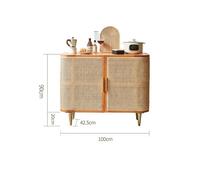 ksjdieunf Kitchen Pantry Cabinet Wooden Rattan Sideboard Bedroom Modern Storage Cabinet Against The Wall Homestay Low Cabinet Buffet Cabinet With Storage(100x42.5cmx90cm)