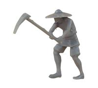 KSJOAIDDE 1/87 Scale Farm Keeper Model Resin DIY Scene Character Model Miniature Scene Hoe 2 cm