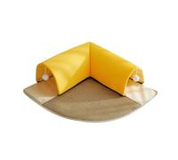 KSJOAIDDE 2 in 1 Cat Tunnel Bed Play Hut Comfortable Summer Cat House Exercise Playing yellow 50 cm