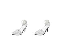 KSJOAIDDE 2 set of 1:6 High Heeled Shoes Doll Decoration Accessories for 12 In Action Figures Argent