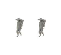 KSJOAIDDE 2 set of 1/87 Scale Farm Keeper Model Resin DIY Scene Character Model Miniature Scene male 2 cm