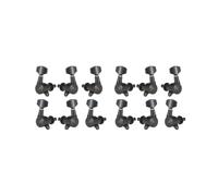 KSJOAIDDE 2 set of 6 Pcs Guitar String Tuning Pegs Tuner Machine Heads Knobs 3R 3L Black 23x17.5x25 mm