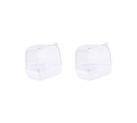 KSJOAIDDE 2 set of Caged Parrot Bathing Tub Lovebirds Parakeets Budgerigar Canary Bird Bath Box White