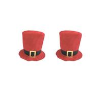 KSJOAIDDE 2 set of Christmas Top Hat Headdress Soft Xmas Hat for New Year Dress up Themed Party Without White Fluff