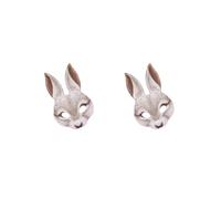 KSJOAIDDE 2 set of Easter Rabbit Mask Cosplay Novelty Costume Props Headgear for Decor white