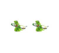 KSJOAIDDE 2 set of Electric Dinosaur Chasing Race Track Game with Music and Light for Baby Kids Green