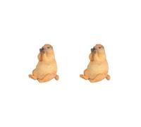 KSJOAIDDE 2 set of Groundhogs Action Figure Decorative Mini Marmots Sculpture for Kids Boys Girls sitting
