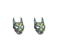 KSJOAIDDE 2 set of Japanese Devil Mask Novelty Costume for Masquerade Carnivals Themed Parties Geen