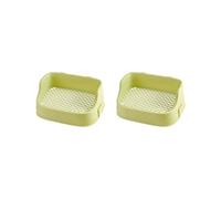 KSJOAIDDE 2 set of Pets Toilet Potty Trainer Tray with Snap Fastener Pet Pan Rabbits Litter Box Green 36x24x15.5 cm