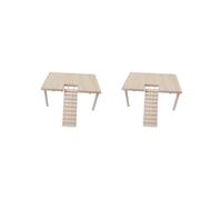 KSJOAIDDE 2 set of Small Animals Wooden Platform with Pillars with Ladder for Hamster Supplies 24 cmx16 cmx13.5 cm 24x16x13.5 cm