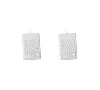 KSJOAIDDE 2 set of USB 18 Keys Numpad Keyboard Universal Durable Plug and Play Stylish White 269key White 13.6x9.2 cm