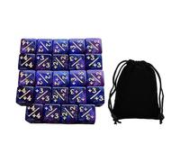 KSJOAIDDE 24Pcs Dices Counter Token Dice Six Sided Dice Set for Preschool Role Playing Violet Blue 1.6 cm