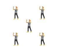 KSJOAIDDE 5 set of 1/64 People Model Pretend Play Toy Landscape Decor Layout Hand Painted Craft Gray