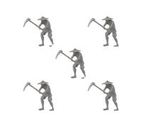KSJOAIDDE 5 set of 1/87 Scale Farm Keeper Model Resin DIY Scene Character Model Miniature Scene Hoe 2 cm