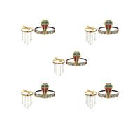 KSJOAIDDE 5 set of 2x Egyptian Costume Accessories Snake Shape Headpiece Beaded Tassel Necklace