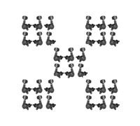 KSJOAIDDE 5 set of 6 Pcs Guitar String Tuning Pegs Tuner Machine Heads Knobs 3R 3L Black 23x17.5x25 mm