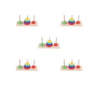 KSJOAIDDE 5 set of Color Rings Stacking Toy Wooden Toy Kids Early Educational Game Big