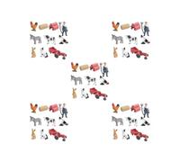KSJOAIDDE 5 set of Mini Barn Farm Toys Playset Farm Animals Figures Set for 3-12 Years Old Gift 10Pcs Type B