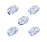 KSJOAIDDE 5 set of Wired Mouse Six-button Colorful Luminous Gaming Mechanical Mouse White 123x66x37 mm