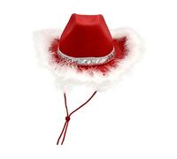 KSJOAIDDE Red Cowgirl Hat Chic Cowboy Hat for Photo Prop Theme Costume Party Halloween Ordinary Feather