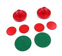KSJOAIDDE Sets of Two Air Hockey Pushers Strikers Goalies Plus Four Pucks L Red