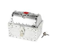 KSJOAIDDE Treasures Collection Storage Box Props Pirate Treasure Chest for Kids Prizes Argent