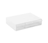 KSJOAIDDE Under Desk Drawer Organizer Storage Tray Rulers Office Towels Compasses Box Clear Double 23x18x4 cm