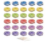 KSJONE 12 Pcs Elegant Hand Painted Diwali Clay Diya with Cotton Wicks Deepavali Tea Light Holder Oil Lamp Indian Festive Home Decoration Traditional Temple Pooja Laxmi Puja Diyas