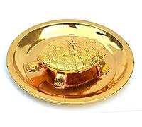 KSJONE Feng Shui Tortoise Brass Ashtdhatu Turtle Water Kachua Plate for Vastu Living Positivity, Wealth, Money, Good Luck & Longevity Copper Finish
