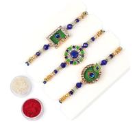 KSJONE Ganpati Design Set of 2 Rakhi Thread, Rakhi for Sister, Raksha Bandha Gift for Your Brother, Rakhi Bracelet For Loving Sibling, Father, Bhabhi, Bhaiya