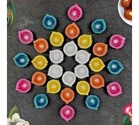 KSJONE Pack of 12 Diwali Diya - Earther Clay Diya Colorful Handmade - Diyas Diwali Gift Items for Family Friends Corporate -Diya for Pooja - Diwali Decoration