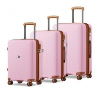 KSK2594 - PP 20/24/28inch Hard Shell Expandable Luggage-Lightweight Suitcase with TSA Lock & Built-in Cup Holder - Cabin - Pink and Brown