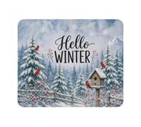 KSLIDS Hello Winter Gaming Mouse Pad 9.5×7.9 Inch Non-Slip Rubber Base