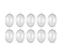 Kslogin 10 Pieces Plastic Oval Hollow Transparent Plastic Balls, Creative Footed Balls, Immortal Flower Balls, Easter Decoration, Filled Balls,