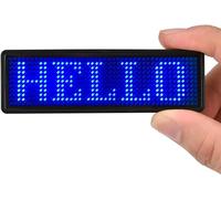 Kslogin Mini LED Sign, Rechargeable Digital Display, Bluetooth Control LED Badge, Programmable Decorative Light Sign, Custom LED Sign for Bar Hotel Party Supermarket - (Blue)