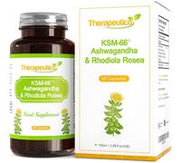 KSM66® Ashwagandha & Rhodiola Rosea Blend | Adaptogen Complex | No Preservatives | 60 Vegan Caps | Made in UK | Relax, Mental Clarity, Focus