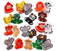 Ksmky 24PCS Party Favor for Kids,Animal Mini Pop Keychian Fidget Toys Bulk,Goodie Bag Stuffers,Classroom Prizes,Treasure Box Toys