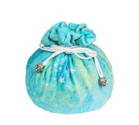 KSNDie DND Dice Bags Large with Pockets Cyan Storage Bag Star Pattern for Dungeon and Dragons RPG Game - Capacity 200+ Polyhedral Dice