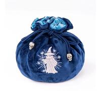 KSNDie Large Dice Bags with Pockets Navy Blue Storage Bag with Drawstrings Wizard Pattern for DND RPG Game - Capacity 200+ Polyhedral Dice