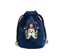 KSNDie Large DND Dice Bag Velvet Storage Bag with Cartoon Octopus Pattern for D&D Role Playing Games Tabletop Games - Capacity 100+ Polyhedral Dice