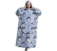 Ksnnrsng Oversized Hoodie Wearable Blanket, Super Soft Warm Comfortable Giant Wearable Blanket for Women Men Adults with big Pocket (Extra Long, Big Ear Dog)