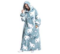 Ksnnrsng Oversized Hoodie Wearable Blanket, Super Soft Warm Comfortable Giant Wearable Blanket for Women Men Adults with big Pocket (Extra Long, Polar Bear)