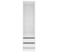 Ksodgun Single Wardrobe with Drawers Large Compartment Clothes Storage Cupboards with a Hanging Rod Bedroom Furniture 50x50x200 cm, White