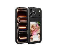 KSOPUERT Enhanced 4-Inch Smart NFC Ink Screen Protective Case for iPhone 17, DIY Phone Case, Customizable Back Cover with Your Images/Texts, Always-On Display, Black
