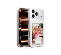 KSOPUERT Enhanced 4-inch Smart NFC Ink Screen Protective Case for iPhone 17 PRO Max, DIY Phone Case, Customizable Back Cover with Your Images/Texts, Always-On Display, White